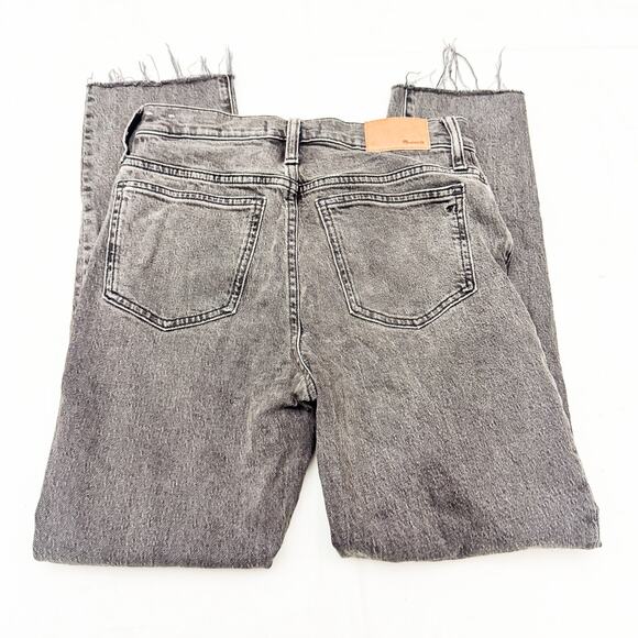 Madewell The Perfect Vintage Charcoal Gray Acid Wash Denim Jeans Raw Hem Size 25 - Picture 5 of 10